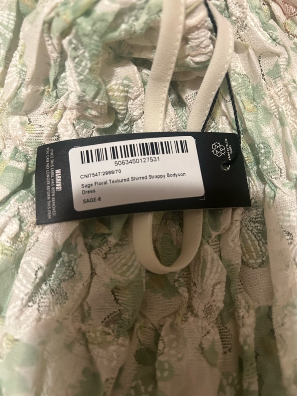 PrettyLittleThing Mint Green Lace Halter Mini Dress - Picture 7 of 8